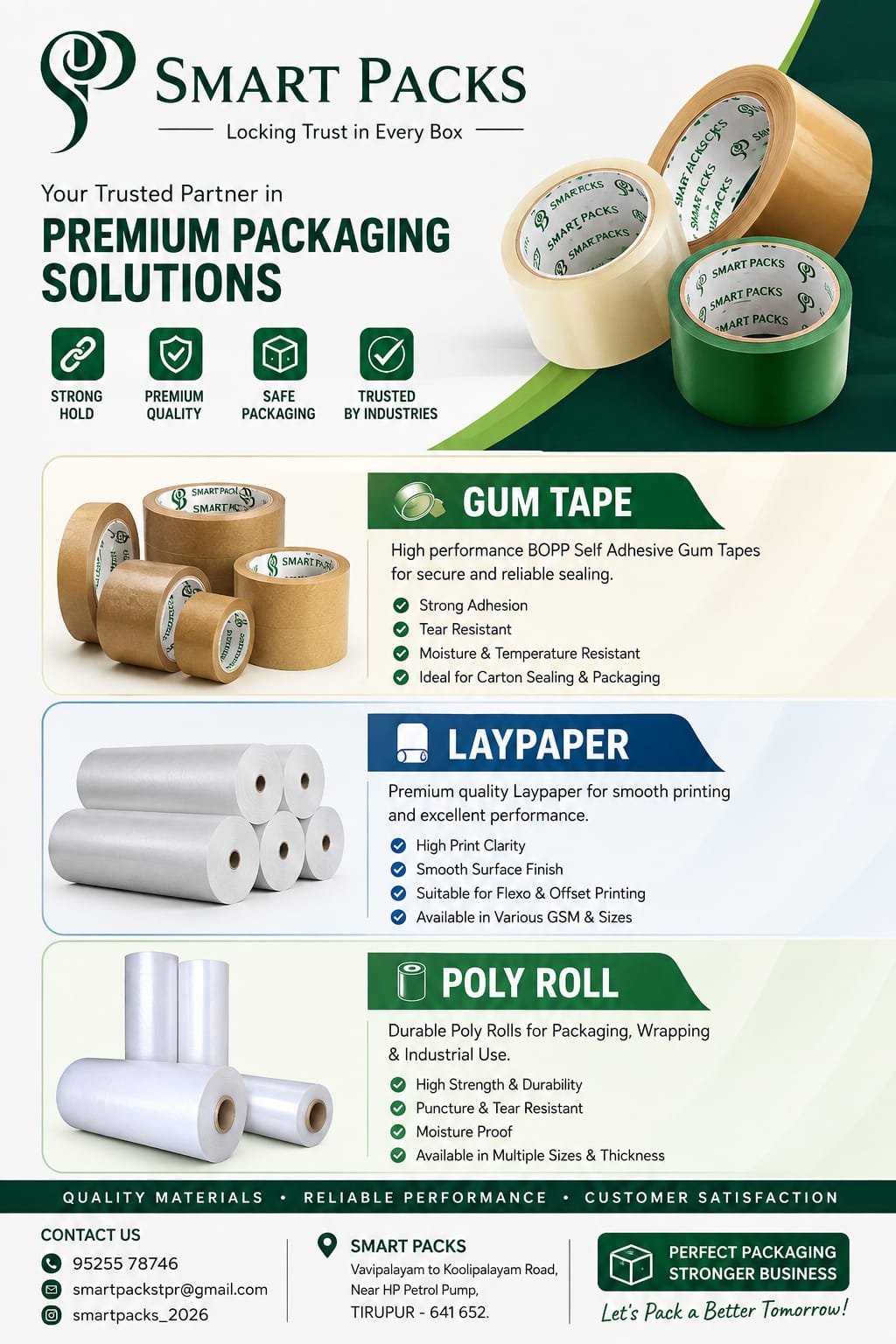 Smart Packs packaging products and branding